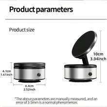 Easy One-Touch Operation | Strong Suction & Magnetic Mount | Electric Vacuum Suction Phone Holder For Car Navigation 100mAh Battery