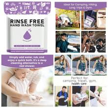 Toallitas de bao XL para adultos, sin enjuague, 25 unidades, toallitas de ducha sin enjuague para adultos. Toallita corporal desechable con infusin de jabn, para acampar, ancianos, tienes que - inicial - Ver 1