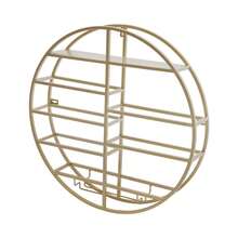 LianDu-US Gold Round Wine Rack, Wall Mounted Wine Display Rack, Wine Shelf With Glass Holder And 4 Expansion Screws For Living Rooms, Restaurants, Offices, Corridors, 23.62*4.33in - Gold - View 8