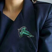 Lord Of The Ring/Arwen Evenstar/Elven Green Tree Leaf/Thorin Oakenshield Necklace Lord Of The Ring Pendant Necklace With Cubic Zirconia,Elvish Jewelry For Women2025 - 精靈綠葉項鍊 - 查看 4