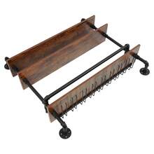 YUNRUX Wall-Mounted Wine Rack, Wine Storage Rack, 3-Tier Wall-Mounted Wine Rack - Brown - View 6