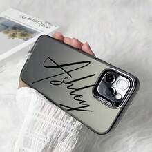 Personalized Brush Brush Calligraphy Design Name Phone Case Compatible With IPhone 17 16 15 14 13 12 11 Pro Max Plus 17 Air Matte Ultra Thin Translucent Cover Custom Your Name Gifts Ideal - Black - View 3
