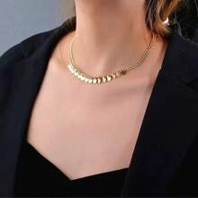1pc Fashionable Versatile Commute Vintage Delicate Elegant Metal Necklace For Women