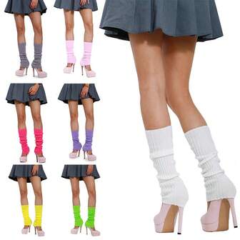 Leg Warmers Women | Women' S Black Knitted Leg Warmers (40cm Length) | Warm & Slim-Fitting For Autumn & Winter | Solid Color Leg Protection Slouch Leg Warmers | Versatile For Skirts/Pants | Soft & Skin-Friendly, Non-Tightening | Christmas Socks | Thanksgiving |