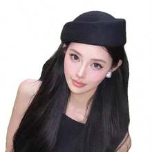 Solid Color Wool Beret Hat, Elegant High-End French Style White Fascinator Hat, Suitable For Wedding, Party, Airline Stewardess, New Fashion Accessory For Women - Multicolor - View 5