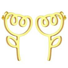 1 Pair Of Stainless Steel Earrings, Unicorn, Dinosaur And Small Animal Jewelry, Is An Ideal Birthday Gift For Ladies - Gold - View 18