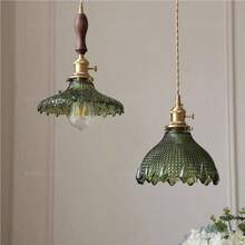 Nordic Gold Floral Glass Pendant Large Vintage Decorational Hanging Lamp Modern Green Flower Indoor Chandelier E2627 Base Dining Room Table Bedroom FarmhouseCircular - Circular - Ver 5
