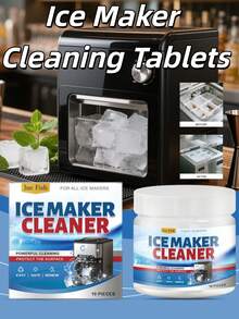 1 pieza Tabletas de limpieza para máquina de hielo Jue Fish, limpieza profunda del hogar, descalcificación y desodorización, tabletas de limpieza para máquinas de hielo, fácil de eliminar el sarro y los olores para máquinas de hielo domésticas y comerciales, fórmula con ácido cítrico, apto para uso doméstico, restaurante y mantenimiento diario