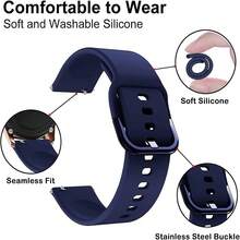 1 件/2 件/3 件 18 毫米 20 毫米 22 毫米软硅胶表带智能手表和腕带替换表带,可调节快速释放腕带兼容三星 Galaxy Watch Active 2 40 毫米、44 毫米、Active 42 毫米 3 4 5 6、Gear S2 S3 Frontier、Classic、华为 Watch GT 2 3 Pro 42 毫米 46 毫米、Honor Amazfit GTS 2 BIP - 藏蓝色 - 查看 4
