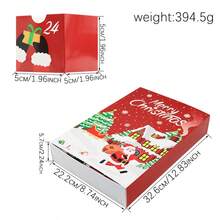 1Set Christmas Advent Calendar Boxes 24 Days Advent Countdown Gift Boxes Christmas Cardboard Number Empty Boxes Xmas Holiday Decoration For Fill Your Own Gift Box - Multicolor - View 3