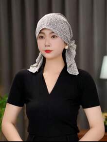 Casual Lightweight Floral Scarf Hat For Women, Versatile Paisley Patterned Bohemian Polyester Printed Headscarf, Suitable For All Seasons