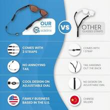 Adjustable Glasses Strap, Anti-Slip Eye Glasses Holder Strap For Sports, No Tail Sunglasses Straps Cords For Men Women Kids, Eyeglass Holders Around Neck, Eyewear String Lanyard Retainer, 3 PCS Black - 黑色 - 查看 3