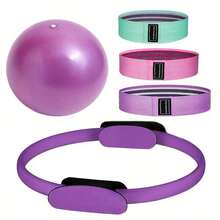Bộ 5 dụng cụ tập Pilates gồm vòng treo, dụng cụ tập thể dục tại nhà, bao gồm bóng yoga, dây kháng lực và dây tập mông. - Nhiều màu - Xem 15