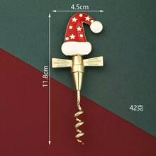 Christmas Red Wine Bottle Opener, Bear & Dog Hat Shaped Wine Opener, Christmas Gift