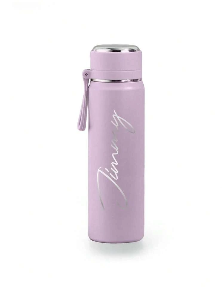 1pc Christmas Personalized Water Bottle Custom With Your Name Christmas Tree Motif 20oz Large Capacity Simple Style Water Cup Portable Carrying Rope Double Wall Vacuum 304 Stainless Steel Keep Warm For 12 Hours Or Cold For 24 Hours, 5 Colors For You To Choose Christmas Gifts Christmas Elements,Chic Design, Mother's Day Gift - Multicolor - View 6