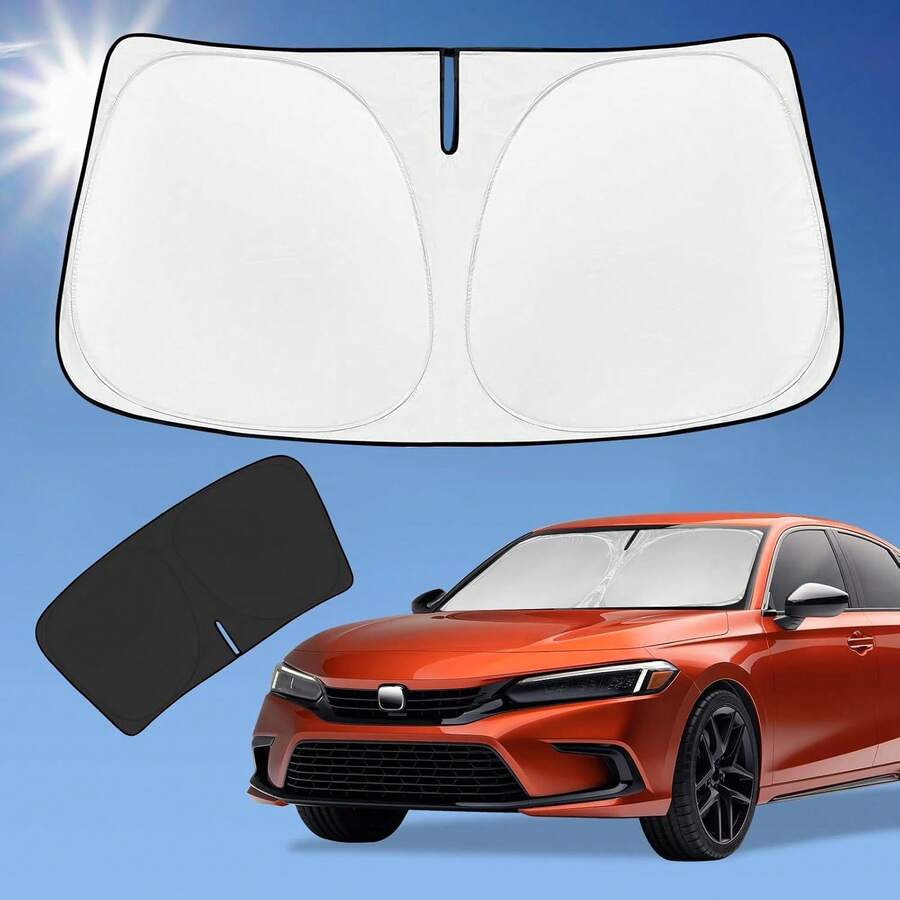 Car Windshield Sunshade, Foldable Car Windshield Sunshade For Front Window, Car Windshield Sunshade For Tesla Model 3Y, Universal Car Exterior Accessories, Automotive, Vehicle, Protector - 均碼 - 查看 1