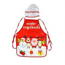 2PCS Christmas Apron Chef Costume & Baking Set – Funny Santa Claus Cooking Aprons For Adults & Kids, Hat, Cooking Tools, Adjustable Kitchen Chef Apron For Baking, BBQ, Cleaning, Xmas Party & Holiday Gifts - Multicolor - View 7