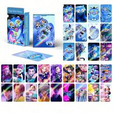 30pcs Laser Flash Cards Around The Witch Hunting Group, Blue Cat Collection Photo Cards, Double-Sided LOMO Cards, Congratulatory Cards For Friends And Family, Random Styles