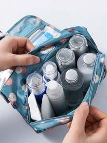 Large Capacity Travel Toiletry Bag, Portable Hanging Cosmetic Bag, Cosmetic Storage Bag, Beauty Tool Storage Bag, Lightweight Toiletries Cosmetic Bag, Cosmetic Makeup Organizer, Wet And Dry Separation Storage Bag, Suitable For Lipstick, Lip Liner, Eyebrow Pencil, Eye Shadow Palette, Skin Care Products Make Up Bag - Multicolor - View 4