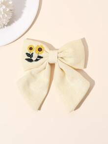 1 pieza Clip de pelo con decoración de flores y girasol bordados elegante para niñas, para decoración diaria, pasador de pelo con garra estilo bohemio, accesorios escolares, atuendos de invierno para niñas, atuendos de vacaciones para niñas, lazos, lindo, regalo de Navidad para hija