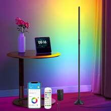 LED Corner Floor Lamp 1/2 Pack, Smart RGB Floor Lamp With APP&Remote Con, 16 Million Colors Changing, Music Sync, Modern Corner Led Light For Bedroom Living Room And Gaming Room, Timing&Schedule. - Xem 3