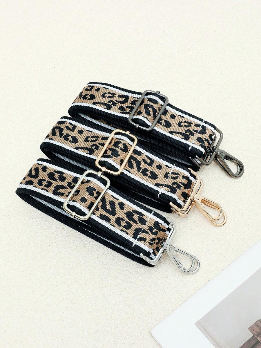 Adjustable Embroidered Jacquard Leopard Print Contrast Color Strap, Shoulder Bag, Crossbody Bag, Handbag, Wallet, Shoulder Strap Accessories - Multicolor - View 1