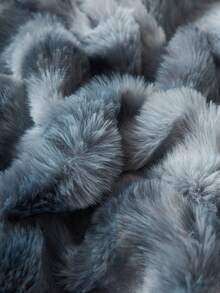 1 件深灰色扎染仿兔毛枕套靠垫套，无填充物，装饰性现代法兰绒毛绒抱枕套拉链封口，适用于床上用品、家居、沙发、客厅枕套保暖 - 深灰 - 查看 5