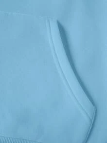 Custom Autumn/Winter Women's Hoodies - Halloween Customization - Front, Back, Double-Sided Customization, Add Your Own Photos (Family Photos/Selfies/Pet Photos) To Design Your Personalized Printed Hoodies, Custom Family Member Hoodies With Baby/Couple/Family/Pet Photos, Customized Comfortable Pet Hoodies, Personalized Pet Sweatshirts, Cute Pet Photo Printed Women's Hoodies - Baby Blue - View 7