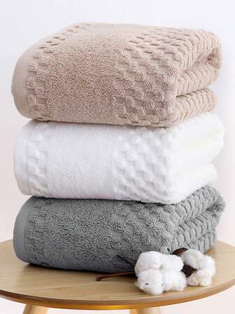 1 pieza Toalla de baño ligera, patrón a cuadros jacquard, rectangular de 70*140cm para adultos, hombres y mujeres, natación, baño, secado; o toalla de mano de 34*74cm, pañuelo de 34*34cm, de secado rápido, absorbente, suave, adecuado para baño, cocina, viaje, regalos, gimnasio, playa, hotel, salón, toallas de ducha al aire libre para salón de belleza, hotel deportivo, artículos esenciales para el hogar, toalla, toalla de baño para el cuidado de la piel