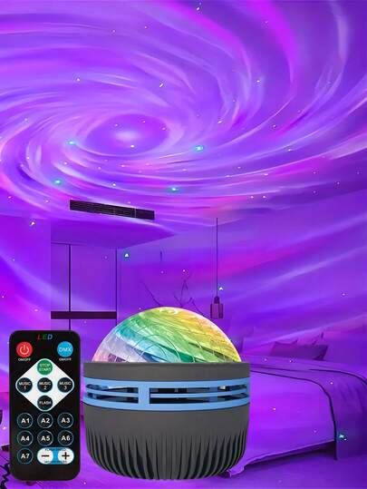  LED Starry Swirl Projection Lamp, Rotating Starry Atmosphere Light, USB Powered With Remote Control, Suitable For Living Room, Dining Room, Game Room, Bedroom Decor, Dates, Holidays, Birthdays, Parties, Creates Romantic Dreamlike Ambiance, Perfect Christmas, Halloween Gift For Friends