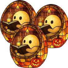 Ghost Reading Book Lamp, Cute Ghost Reading Neon Sign, Halloween Ghost Reading Night, Halloween Decor Home Living Room Bedroom Office, Book Lover Gifts1pc, 6in - 3 piezas + 6 pulgadas - Ver 2