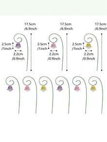 1/2/3 套铃兰地桩、花园装饰插枝、铃兰盆栽绿植花卉插枝、户外杂项花园地面插枝。送给爱人、父母和朋友的完美圣诞礼物 - 彩色 - 查看 6