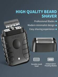 KEMEI Professioneller Elektrorasierer, Bartschneider und Rasierer für Männer, Folienrasierer und Präzisionstrimmer für Glatzen. Kabellose USB-aufladbare Rasiermaschine, ein Geschenk für Männer.