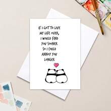 Cartão de aniversário romântico, cartão de Dia dos Namorados, cartão de esposa, cartão de marido, cartão de casal, parabéns, cartão de panda, aniversário, cartão de Natal, aniversário, obrigado, cartão "só porque sim"