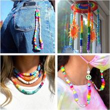 Quefe 3960pcs Pony Beads For Friendship Bracelet Making Kit 48 Colors Kandi Beads Set 2400pcs Plastic Rainbow Bulk And 1560pcs Letter Beads With 20 Meter Elastic Threads For Craft Jewelry Necklace