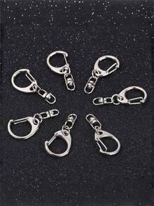 20 pièces/1 pièce Ensemble de mousquetons à anneau en D avec chaînes, anneaux de jonction de 8 mm et connecteurs, anneaux porte-clés en métal pour la fabrication de porte-clés DIY, breloques de bijoux faits main, parfait pour les cadeaux de fête, porte-clés de poupée et décorations artisanales