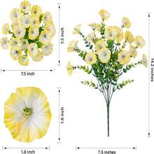 Artificial Flowers Fake Plants For Outdoors Decoration, 12 Bundles Silk Morning Glory With Eucalyptus Realistic UV Resistant Faux Flowers For Outside Planter Porch Yard Patio Garden Home Indoor, Mix - 款式4 - 查看 5