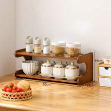 1 Piece Bamboo Storage Rack With Stylish Lacquered Design Multi-Tier Bamboo Countertop Display Rack - Great For Storing Cups, Books And Spices - Great For Kitchen, Living Room Or Office Decor, Office Organization | Modern Bookshelf Designs | Durable Bamboo Bookshelf, Bamboo Bookshelf