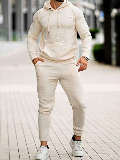 GINGTTO Chándal para hombre de 2 piezas, conjunto de sudadera con capucha, ropa casual de entrenamiento, ropa de otoño