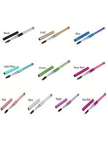 Set di strumenti per unghie e bellezza che include un pennello per mascara a motivo diamantato, un pennello per mascara portatile e coperto a forma di diamante, e un pettine a spirale per ciglie.