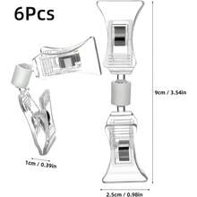 6/12 piezas Clip giratorio transparente de doble cara - Soporte de clip ajustable a 360° para etiquetas de precios, tarjetas de visita, etiquetas minoristas - Clip de plástico duradero para tiendas de ropa, oficinas, cestas de la compra, accesorios de mercancía | Diseño transparente |