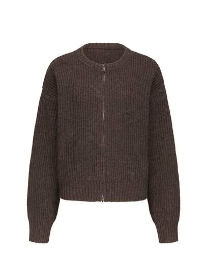 Joy Knit Women's Sweater, Fashion New Style For Autumn/Winter - All-Match Tops - Casual & Versatile - Zip-Up Round Neck Knitted Cardigan Sweater Jacket - Office Outfits For Women - Going Out Tops - Party - New Year