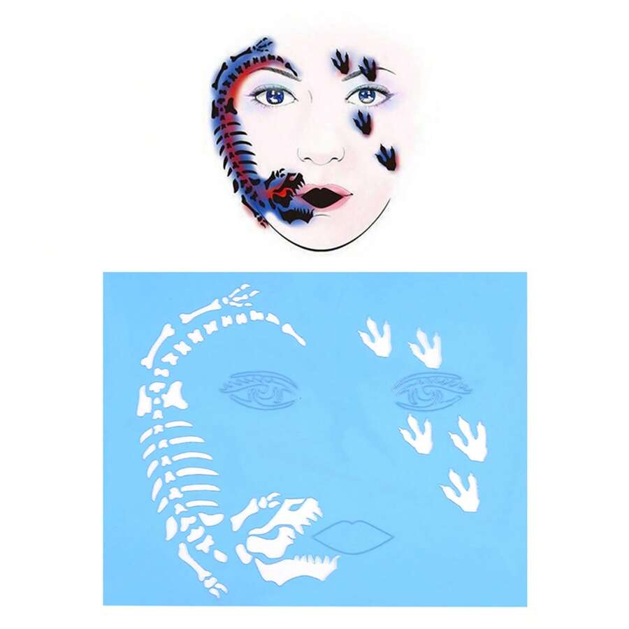 7pcs/Set Reusable Face Paint Stencil Body Painting Template Facial Makeup Tattoo Design Tools