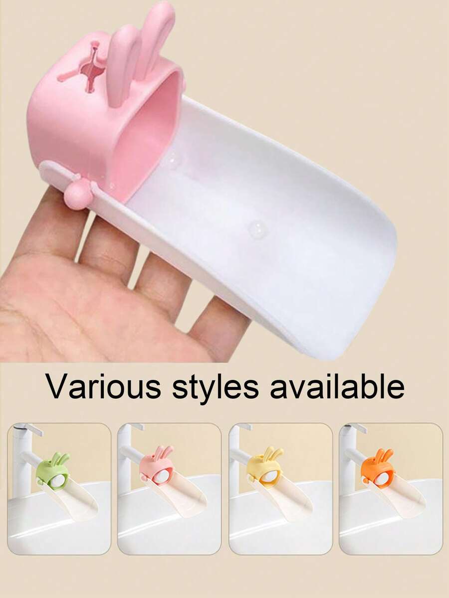 Extensor de grifo de PP con diseño de dibujos animados, duradero y a prueba de salpicaduras, con control de flujo de agua suave, fácil de instalar, extensión universal para lavabo, conejo de dibujos animados, extensión de grifo de silicona a prueba de salpicaduras, guía de lavabo, extensor de grifo, extensor de manija de lavabo