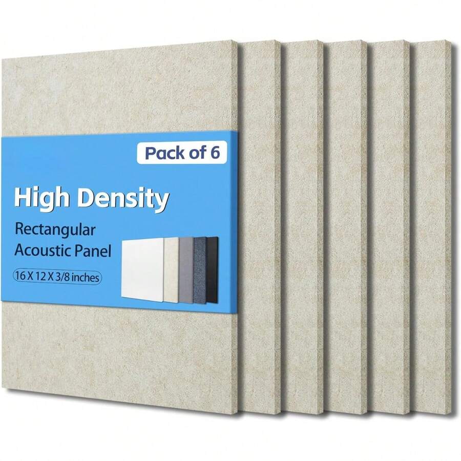 Sound Absorber - 16 X 12 X 3/8 Inches 6 Pack High Density Acoustic ...