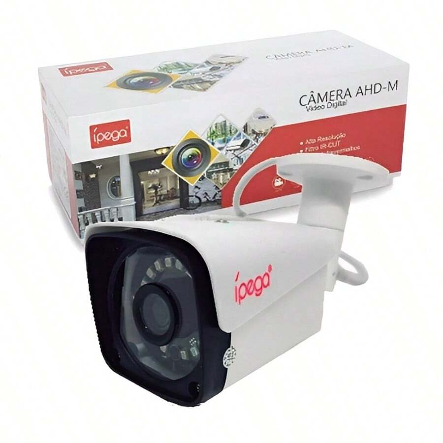 Câmera AHD de Vigilância 720p: À Prova d'Água e Poeira (IP66) HD IMP 3.6mm Ideal para Ambientes Internos e Externos Ideal para Monitoramento Residencial e Comercial - Branco - Visão 1