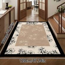 1 Stück leichter Luxus - Blumen gestreifter Boho Teppich, modern minimalistisch - super weicher Kunstkaschmir Teppich, maschinenwaschbar, geeignet für Wohnzimmer, Schlafzimmer, Büro und Esszimmer - hervorragend für Halloween, Weihnachten, Ostern, Erntedank Dekoration, 700g/m², Innen-/Außenbereich, Wohndekoration - Verschiedenfarbig - Übersicht 12