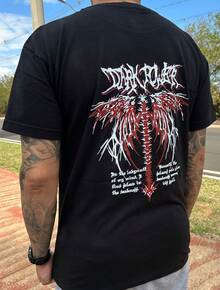 T-Shirt Men's Punk Streetwear Shirt 100% Cotton - Negro - Ver 5