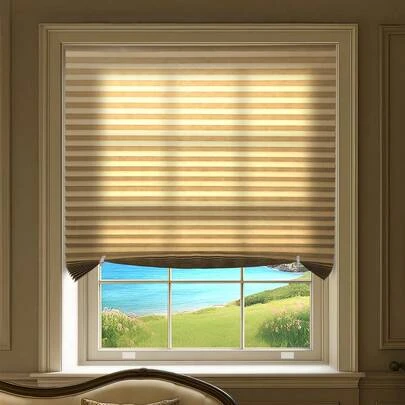 1 pièce Rideau occultant plissé auto-adhésif avec 2 clips, stores occultants réglables, design de store enrouleur pour fenêtres, portes françaises, salon, cuisine, salle de bain, bureau, ombrage d'été, isolation d'hiver, cadeau d'anniversaire/remise des diplômes