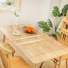 1pc Rectangular Tablecloth, 0.25mm Transparent Dining Table Mat, PVC Surface Protective Pad, Suitable For Home And Hotel Coffee Tables
